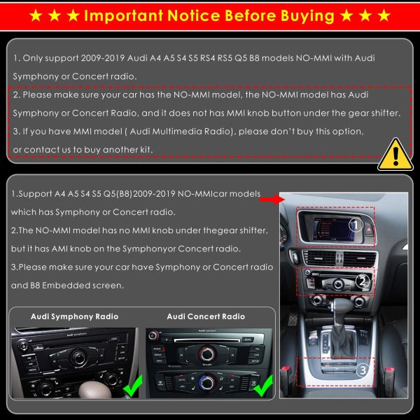 Wireless Carplay Android IOS Auto Decoder Kit For Audi S4 S5 A4